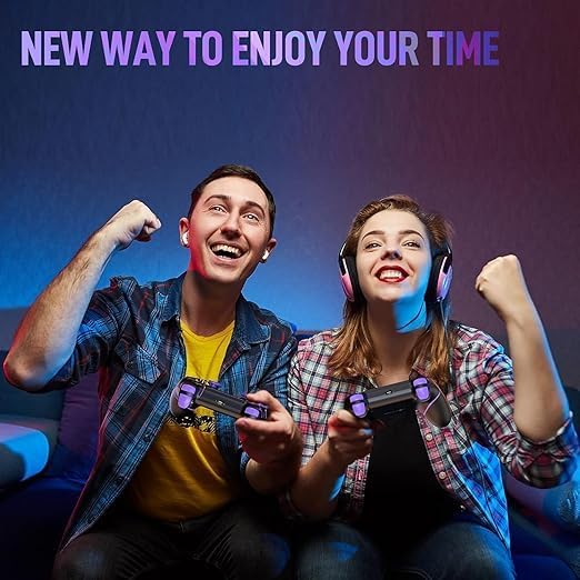 Wireless Gaming Controller for PS4, Custom Purple Lightning Design, Black and Purple