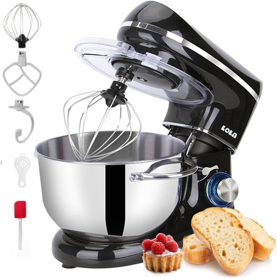 Lola 5.5L Stand Mixer 1100W Kitchen Machine Stand Bowl Mixer for Baking,Kitchen Electric Mixer with Dough Hook, Whisk & Beater