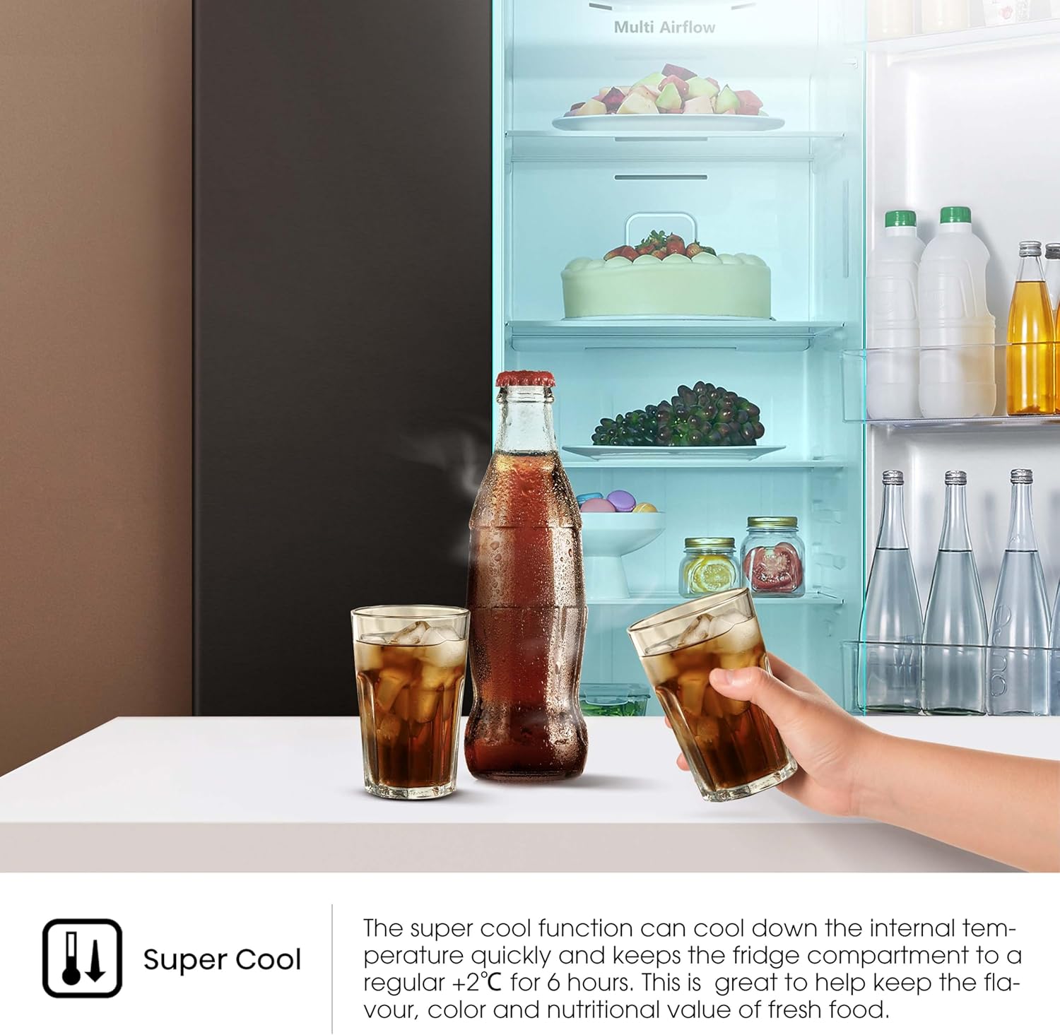 Hisense Side by Side Fridge, 508 Liter Capacity, Titanium Inox