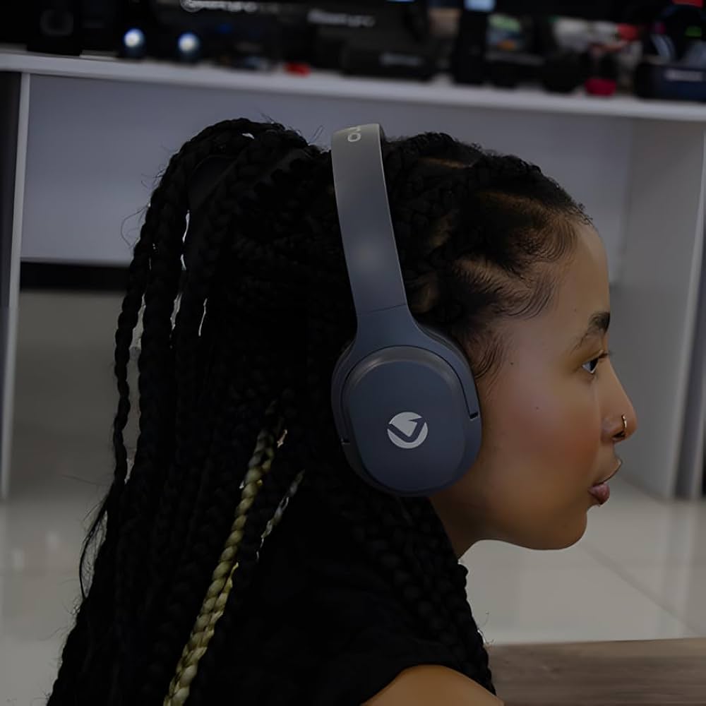 Volkano Pebble Series Bluetooth Headphones | 50-Hour Playtime | Wireless Over-Ear Comfort | Bluetooth 5.3 | Hands-Free Calling | Foldable Design | Wired + Wireless | Dark Grey