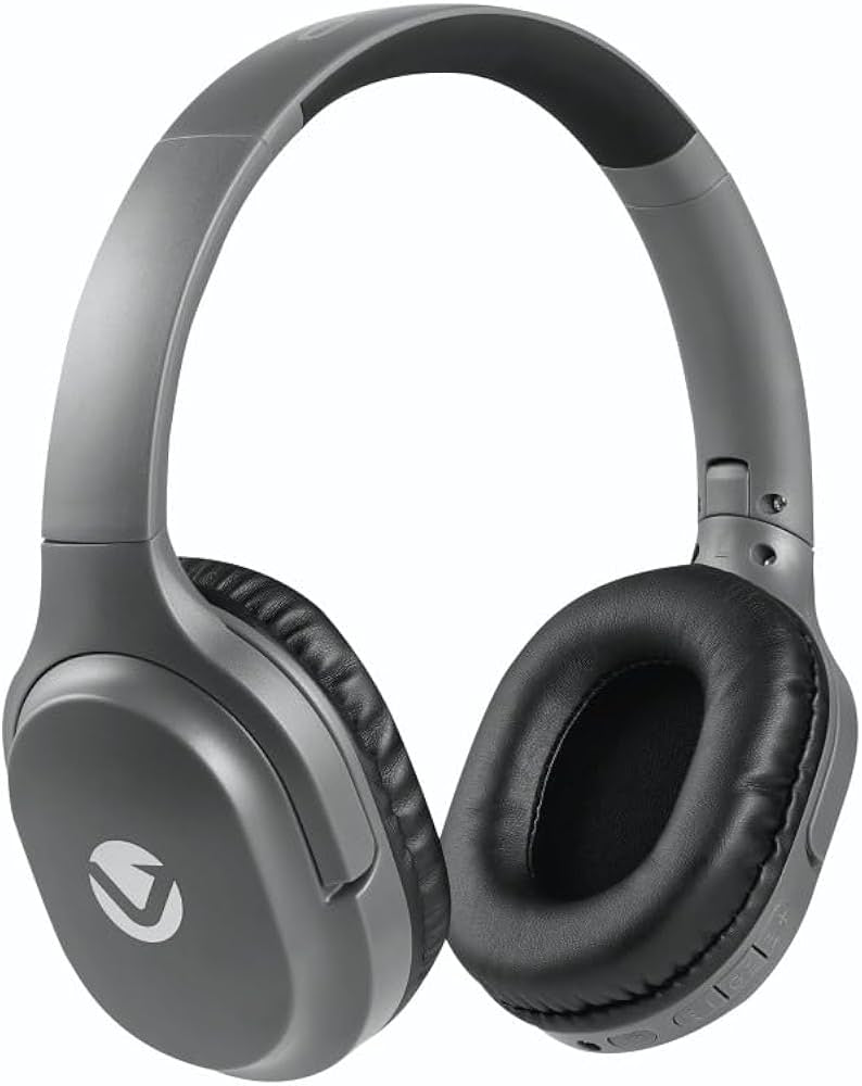 Volkano Pebble Series Bluetooth Headphones | 50-Hour Playtime | Wireless Over-Ear Comfort | Bluetooth 5.3 | Hands-Free Calling | Foldable Design | Wired + Wireless | Dark Grey