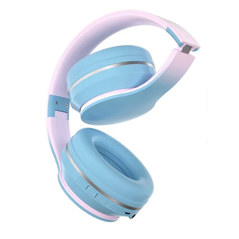 Cozy Bluetooth Wireless Stereo Headphones Soft Earmuffs,Noise Reduction - Gradient Blue