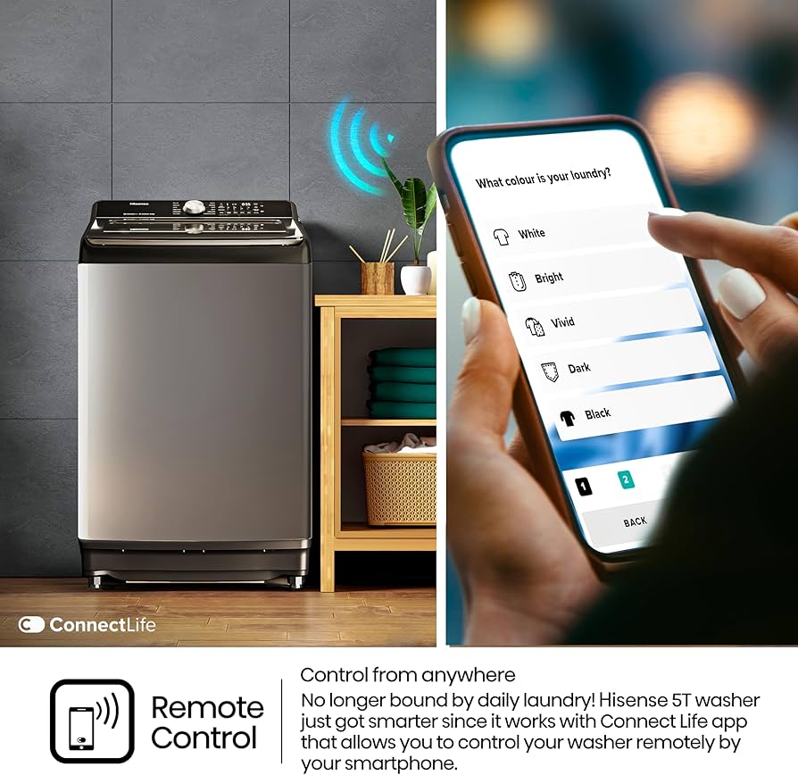 Hisense Top Loader Washing Machine, 18 Kg Load Capacity, Black