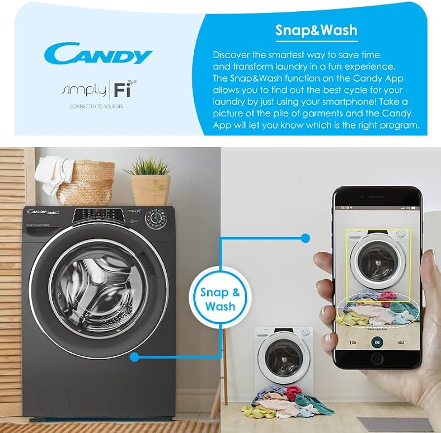 Candy 10kg RapidÓ Inverter Steam Washing Machine with Wifi App Control