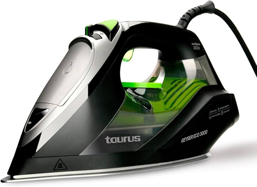 Taurus 918776 Iron Steam/Dry/Spray Anodized Black 330ml 3000W "Geyser Eco 3000"