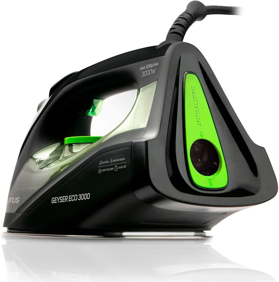 Taurus 918776 Iron Steam/Dry/Spray Anodized Black 330ml 3000W "Geyser Eco 3000"