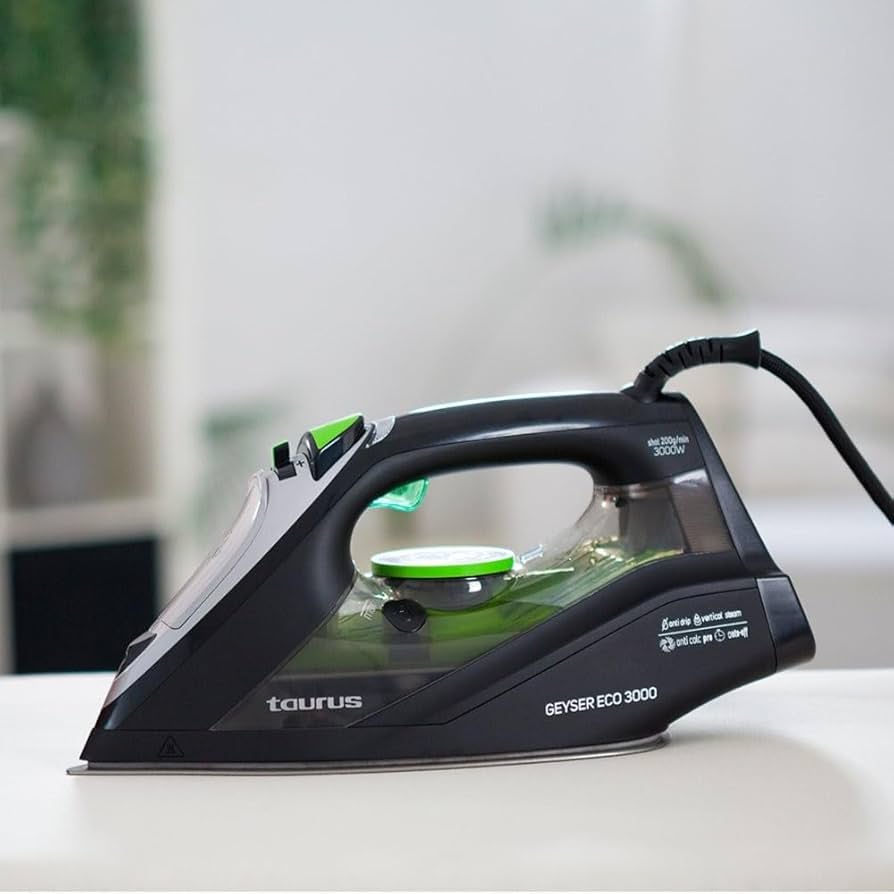 Taurus 918776 Iron Steam/Dry/Spray Anodized Black 330ml 3000W "Geyser Eco 3000"