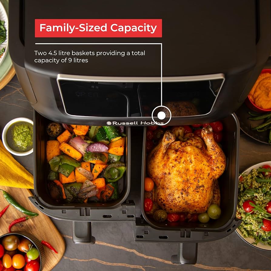 RUSSELL HOBBS 9L DUAL DIGITAL AIR FRYER