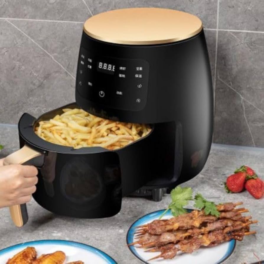 Chef’s Choice 7-in-1 Digital Air Fryer 6L with Touch Screen - LED Display, 4 Preset Modes, Non-Stick Basket, 1400W Power - XL Hot Air Cooker for Healthy Frying - Black (black)