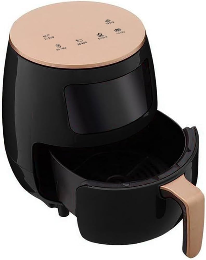 Chef’s Choice 7-in-1 Digital Air Fryer 6L with Touch Screen - LED Display, 4 Preset Modes, Non-Stick Basket, 1400W Power - XL Hot Air Cooker for Healthy Frying - Black (black)