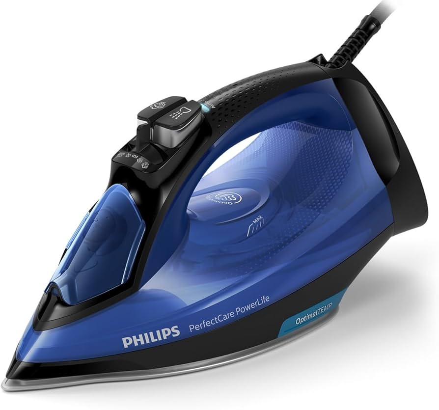 Philips Steam Iron PerfectCare - 2500W, 180 g Steam Boost, Auto-Shut, Drip Stop, SteamGlide Plus Soleplate, 45 g/min Continuous Steam, Blue - GC3920/20