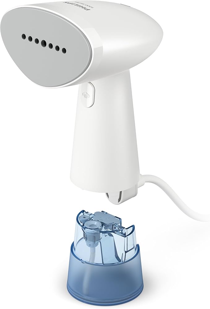 Philips HandHeld Steamer 1000 Series - 900W, Ready in 35 sec, 85 ml Water Tank, Compact, White & Blue STH1000/10