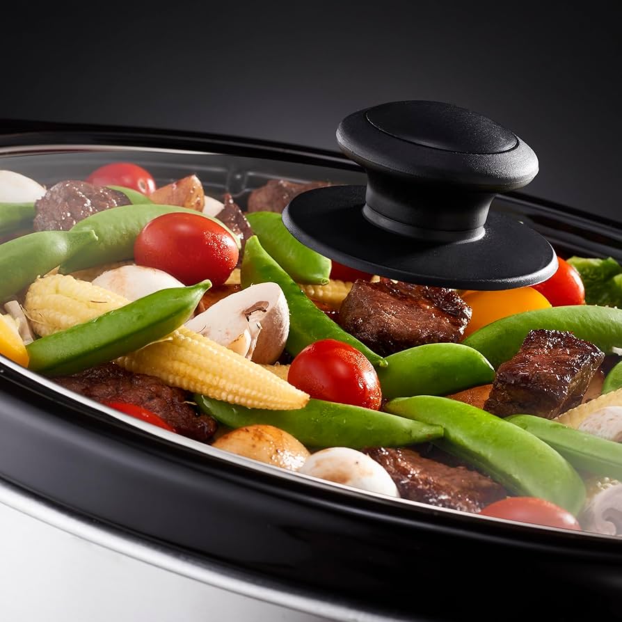 Russell Hobbs RHSS75 Oval Slow Cooker Silver/Black, 6.5 Litre Capacity