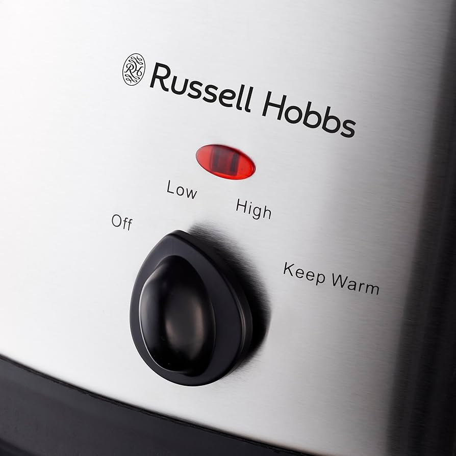 Russell Hobbs RHSS75 Oval Slow Cooker Silver/Black, 6.5 Litre Capacity