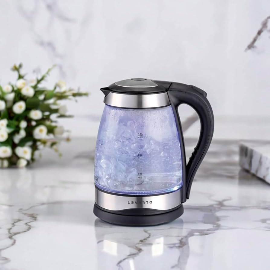 LEVARTO GLASS KETTLE 1.8L LV-EK2011 - LED Light, Auto Shut-Off