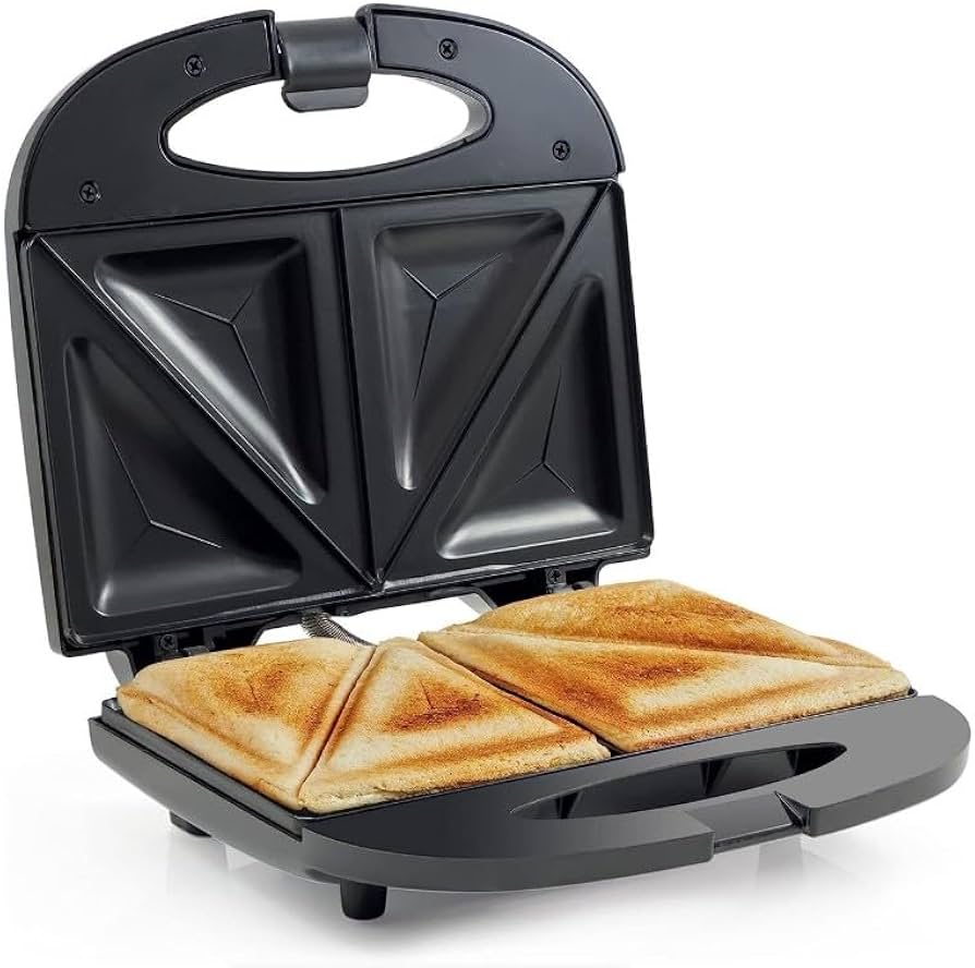 Trade Kite 2 Slice Sandwich Maker – Non-Stick, Stainless Steel, 750W – Compact Electric Toaster Press with Cool-Touch Handle, Lockable Lid & Indicator Lights