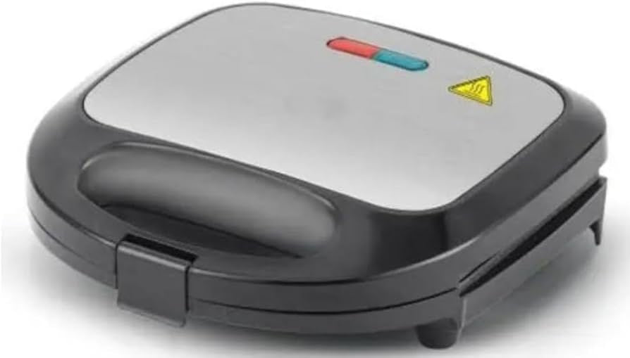 Trade Kite 2 Slice Sandwich Maker – Non-Stick, Stainless Steel, 750W – Compact Electric Toaster Press with Cool-Touch Handle, Lockable Lid & Indicator Lights