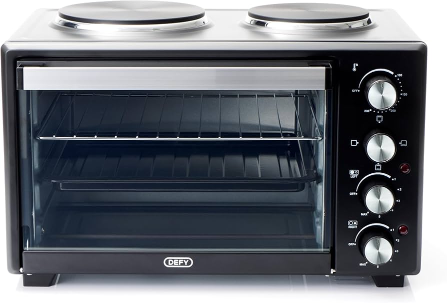 Defy 30 Litre Mini Oven - 2 solid plate top - Black MOH2330BL