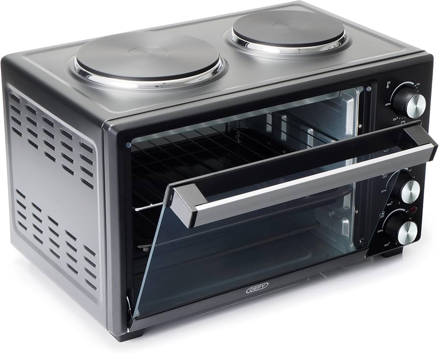 Defy 30 Litre Mini Oven - 2 solid plate top - Black MOH2330BL