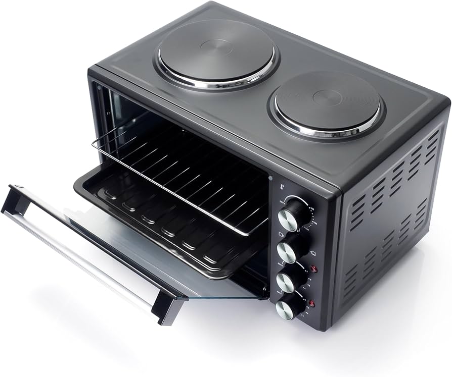 Defy 30 Litre Mini Oven - 2 solid plate top - Black MOH2330BL