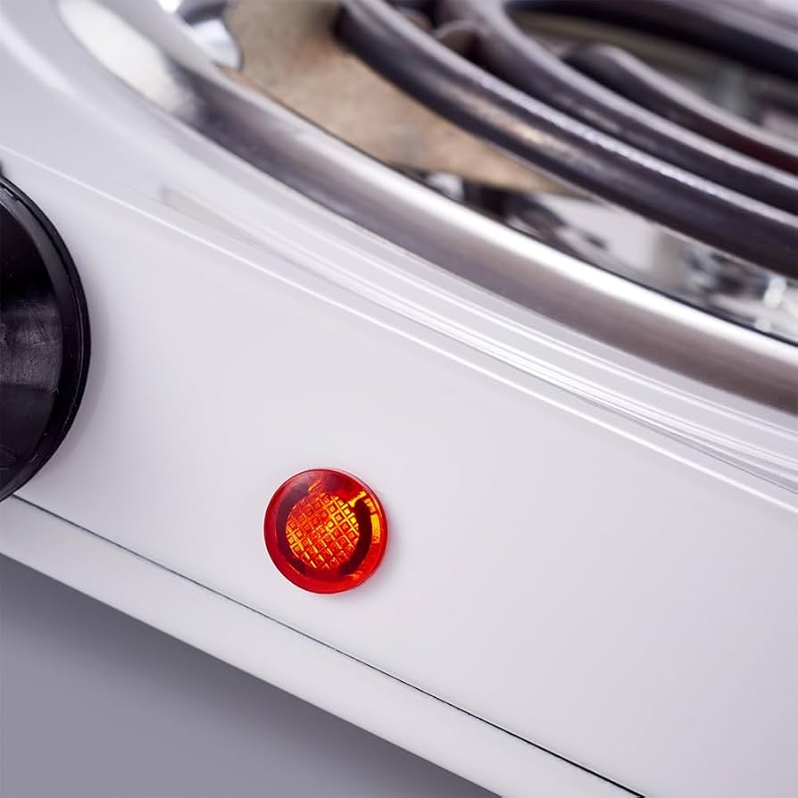 Pineware PDSH02 2000W Electric Double Spiral Hotplate, White