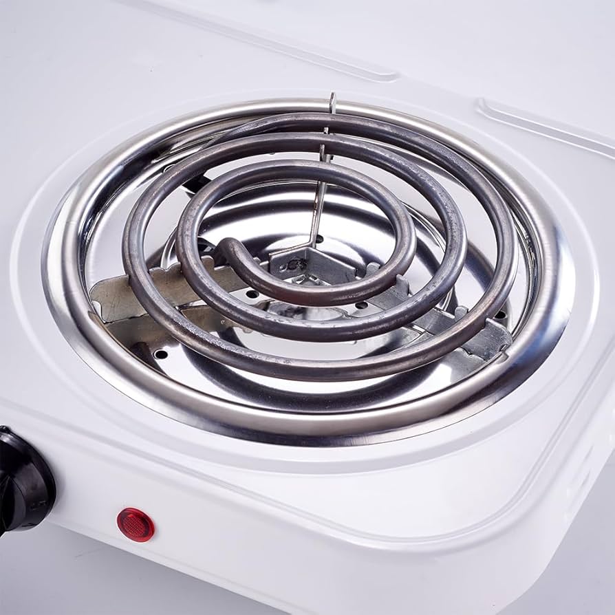 Pineware PDSH02 2000W Electric Double Spiral Hotplate, White