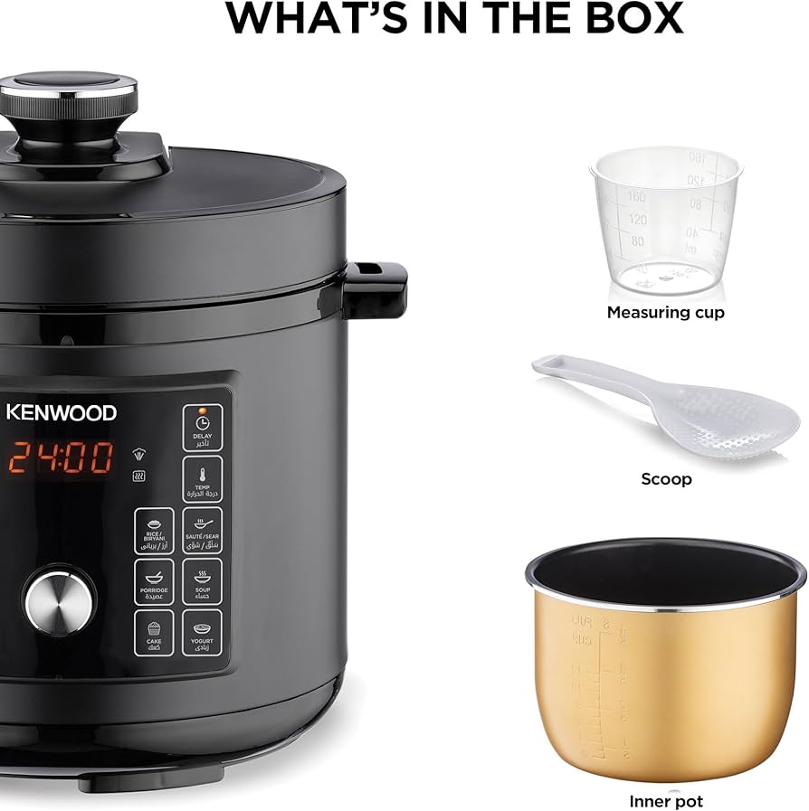 Kenwood PCM95.000BK 16-in-1 Electric Pressure Cooker, 8 Liter Capacity
