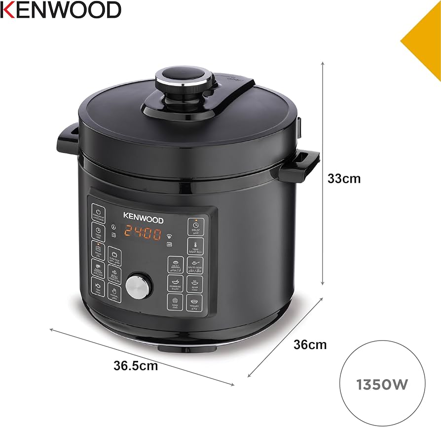 Kenwood PCM95.000BK 16-in-1 Electric Pressure Cooker, 8 Liter Capacity