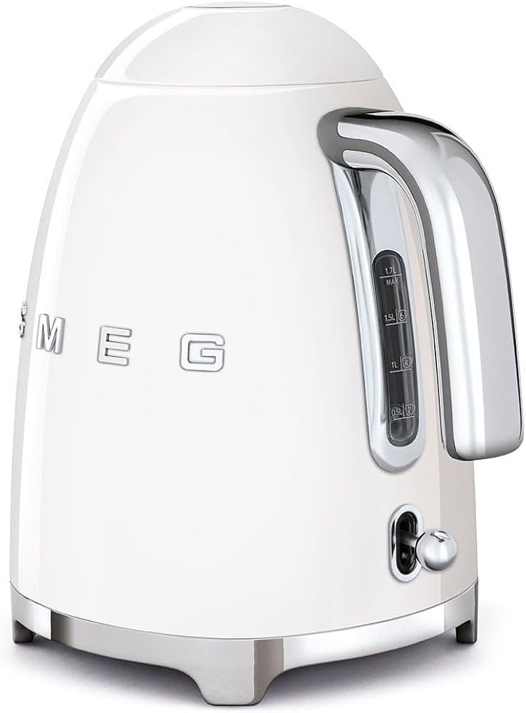 Smeg 2400W Retro Electric Kettle, 1.7 Litre Capacity, Ice White