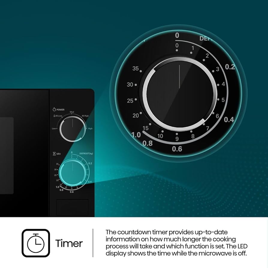 Hisense 20L Microwave, 5 Power Levels, Defrost Function, Premium Tempered Glass