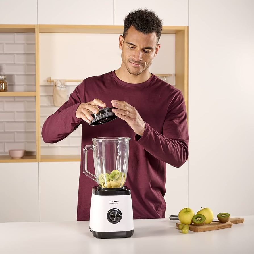 Taurus Succo Glass 1300 Hand Blender, 1300W, 1.5 L, Glass, 2 Speeds, White