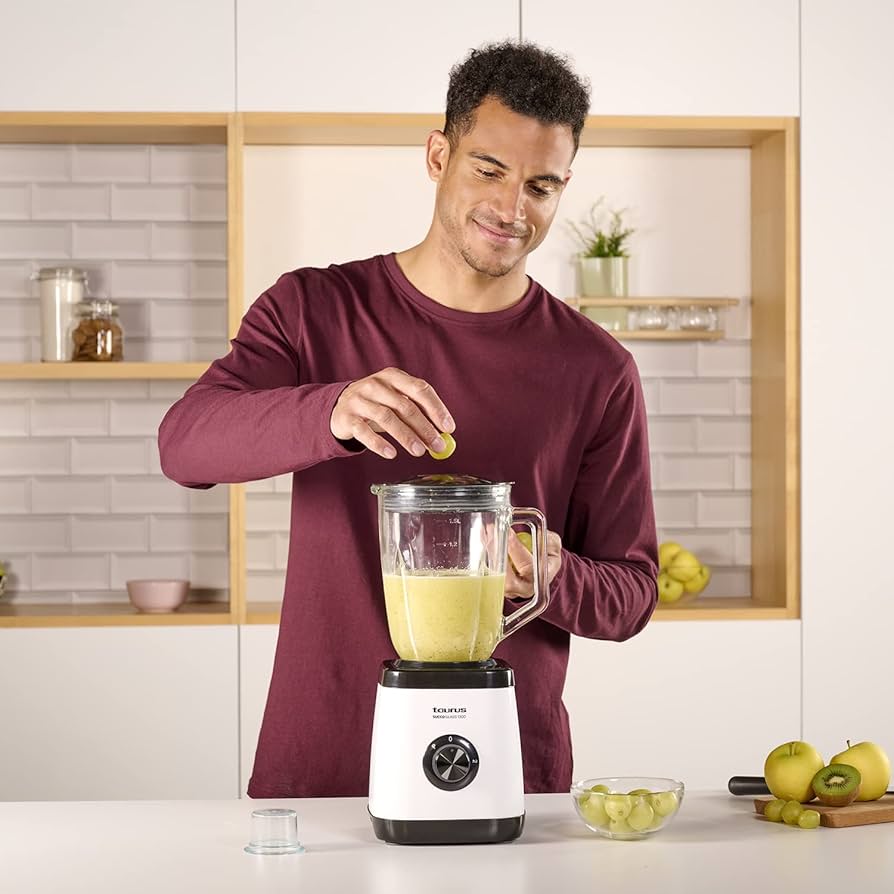 Taurus Succo Glass 1300 Hand Blender, 1300W, 1.5 L, Glass, 2 Speeds, White