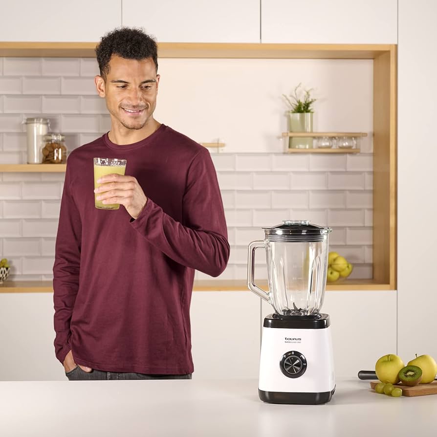 Taurus Succo Glass 1300 Hand Blender, 1300W, 1.5 L, Glass, 2 Speeds, White