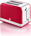 Swan SRT2R Retro 2-Slice Electronic Toaster, Red