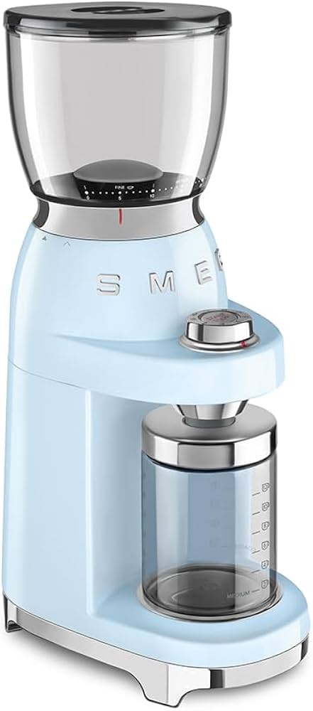 Smeg Pastel Blue Retro Conical Burr Coffee Grinder CGF01PBEU