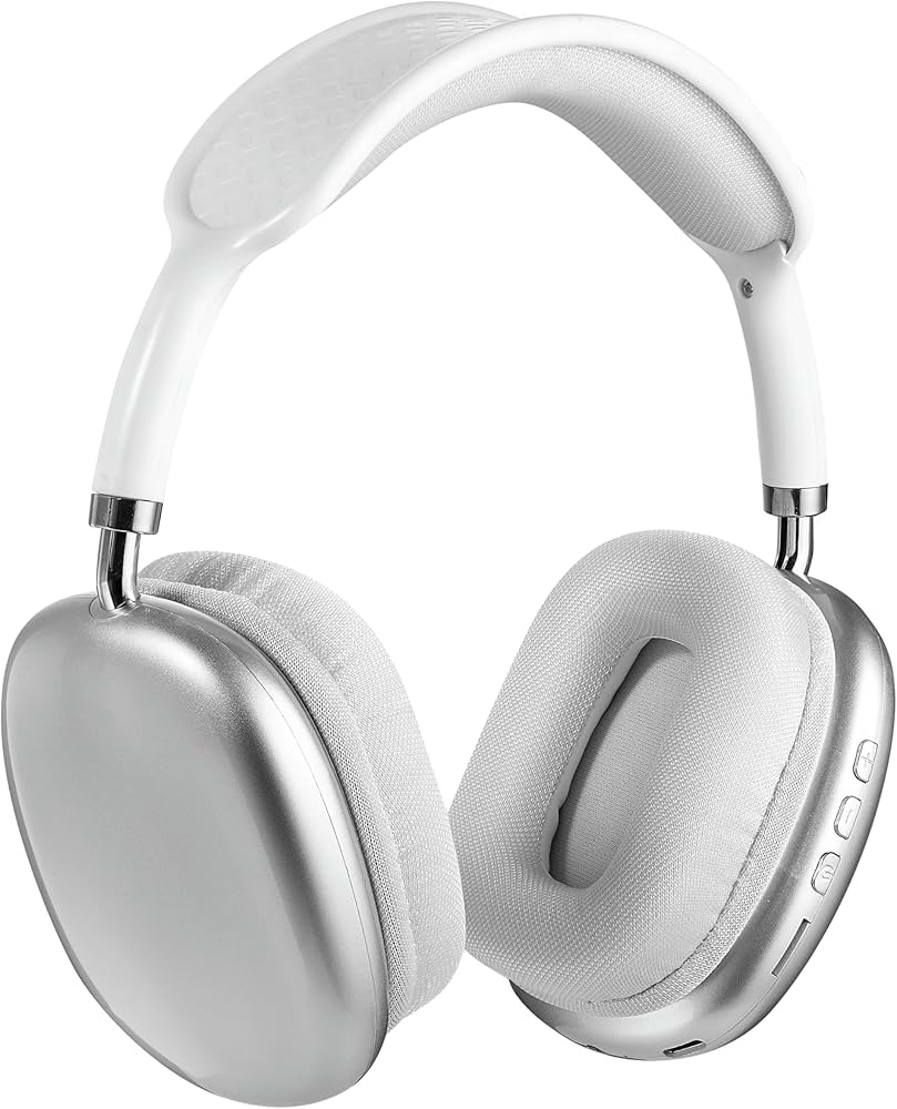 Amplify Stellar Series Bluetooth Headphones | 55H Playtime Wireless Over-Ear Headphones | USB-C Charging | AUX Mode | Built-In Mic | 40mm Drivers | White