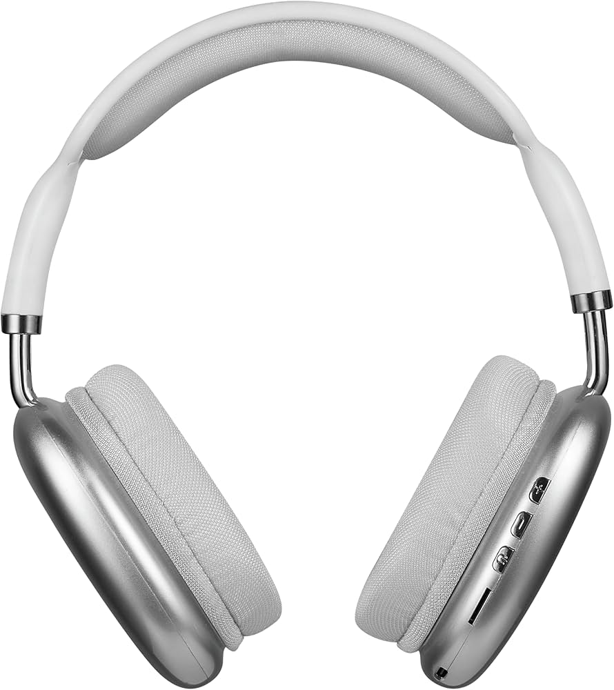 Amplify Stellar Series Bluetooth Headphones | 55H Playtime Wireless Over-Ear Headphones | USB-C Charging | AUX Mode | Built-In Mic | 40mm Drivers | White